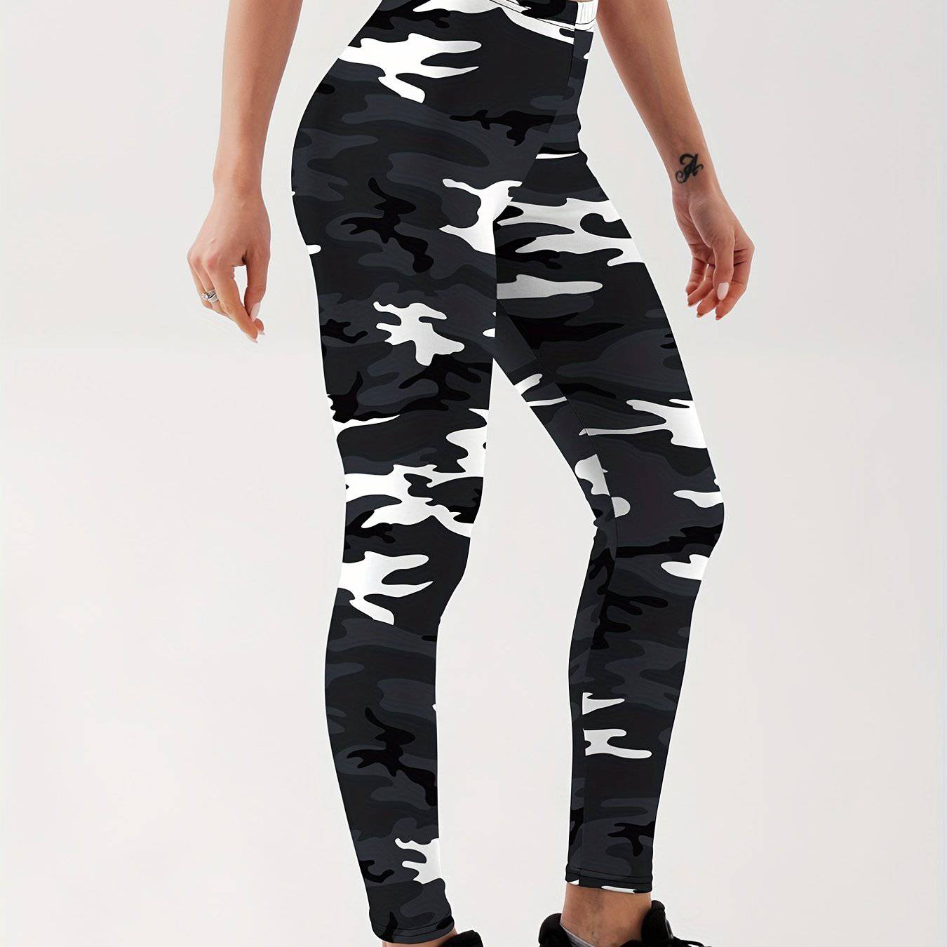 Frauen Camo Sport Leggings - Slim Fit und High Waist für Fitness und Laufen