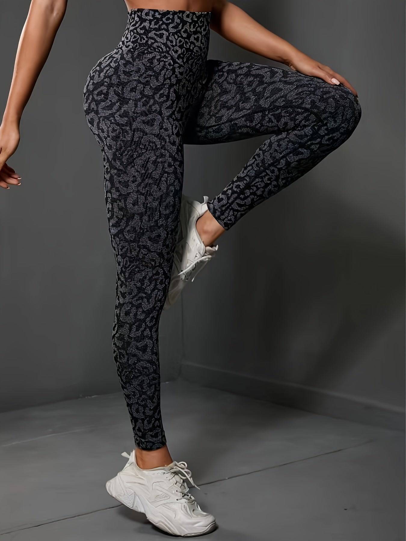 Leopardenmuster Leggings - Sportlich, Yoga, Laufen, Damen