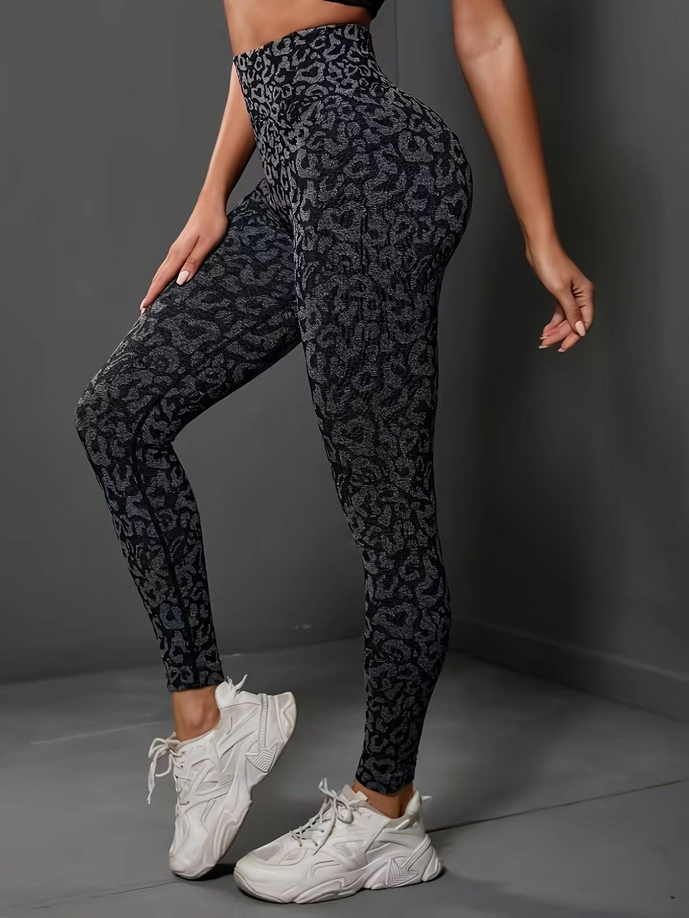 Leopardenmuster Leggings - Sportlich, Yoga, Laufen, Damen