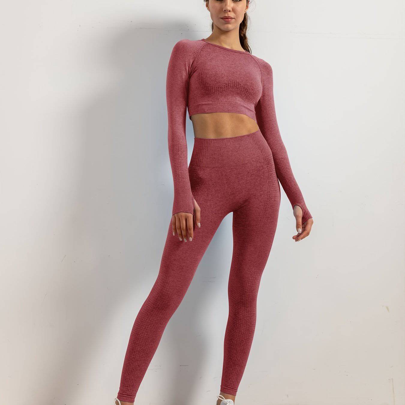 Stilvoller 2-teiliger Fitness-Yoga-Anzug - Perfekte Passform und Komfort.