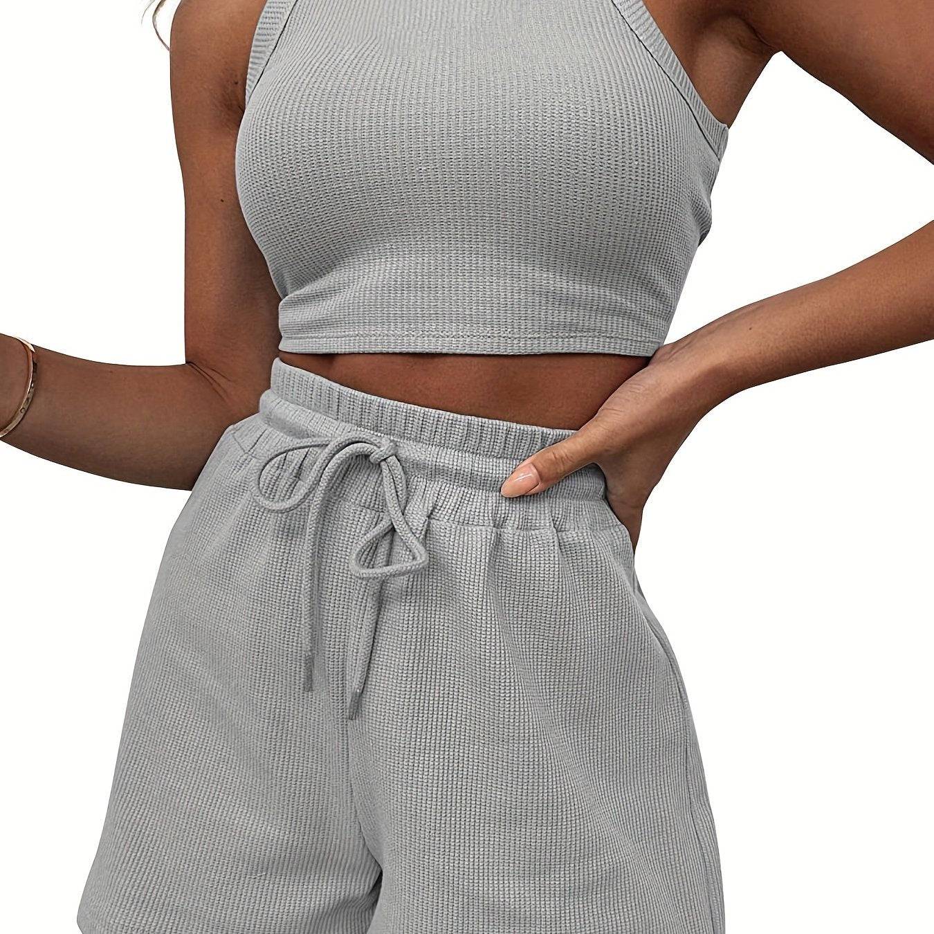 2-teiliges Casual Sport Set: Crop Top & Shorts