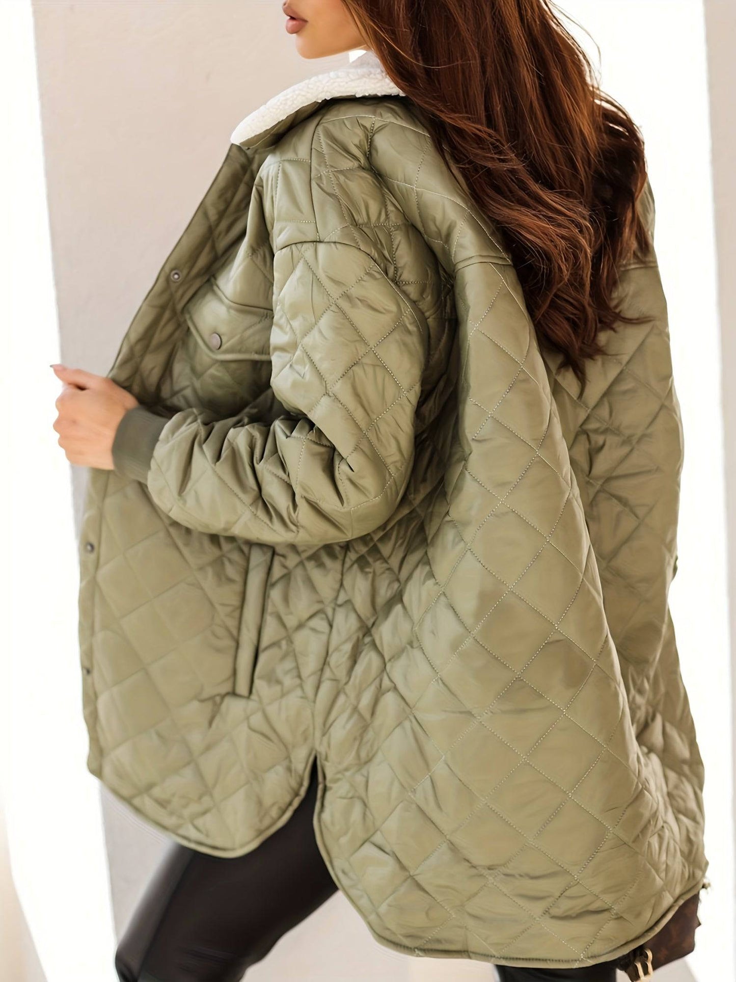 Eleganter Parka mit Argyle-Print – Perfekte Oberbekleidung für Damen
