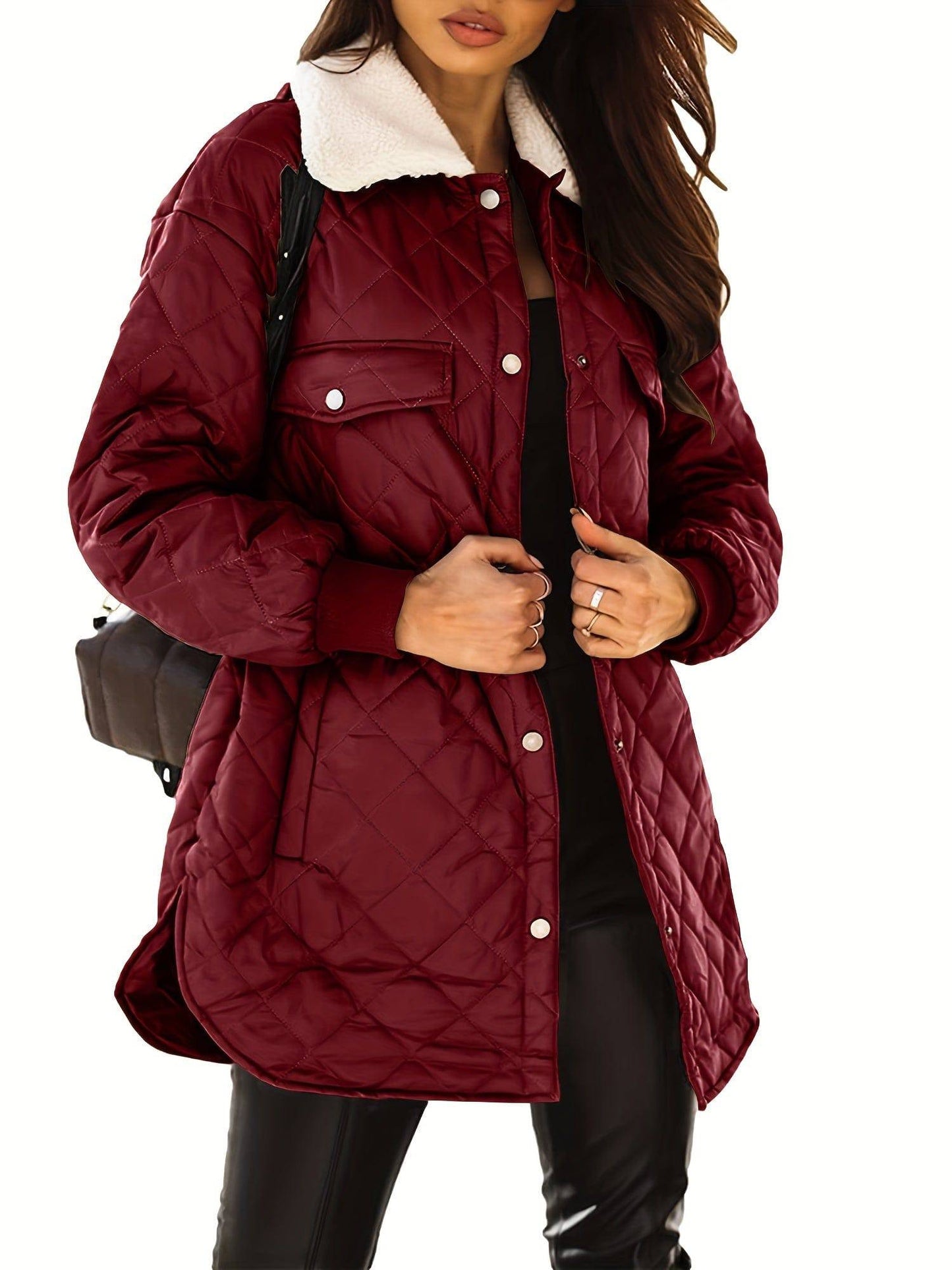 Eleganter Parka mit Argyle-Print – Perfekte Oberbekleidung für Damen