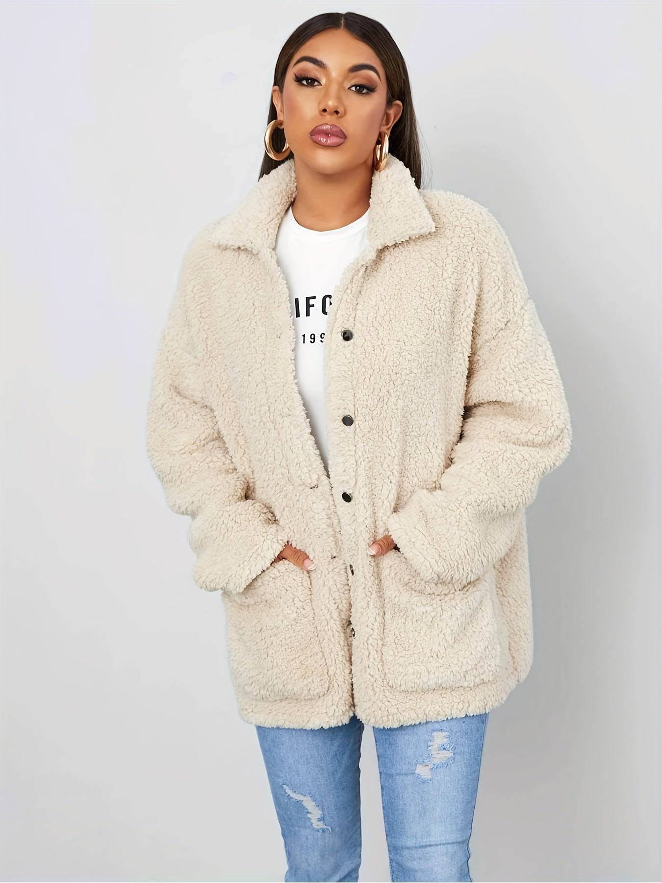 Kuscheliger Teddy-Mantel für stilvolle Damen