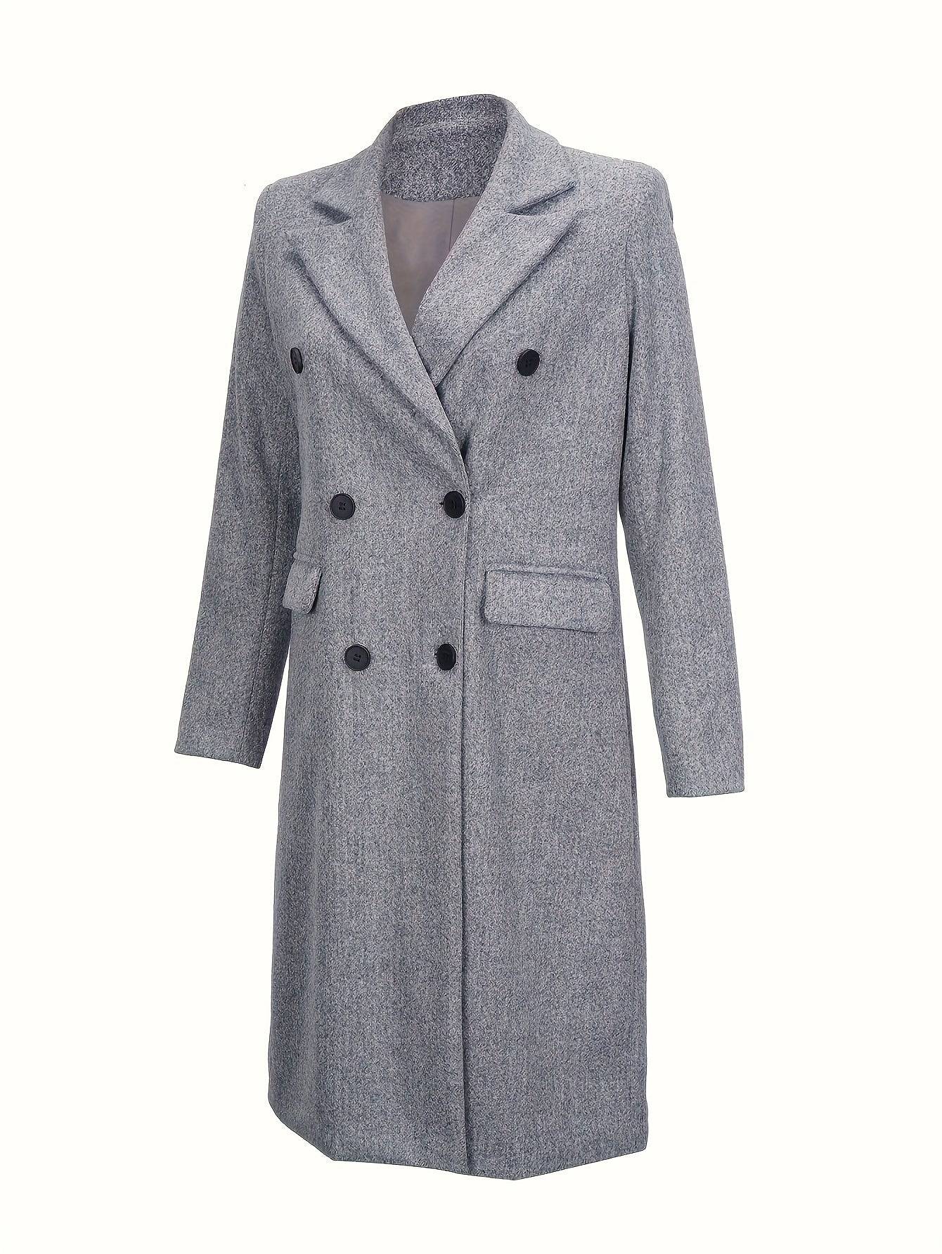 Zweireihiger Schlichter Trenchcoat, Lässige Langarm-Oberbekleidung, Damenbekleidung
