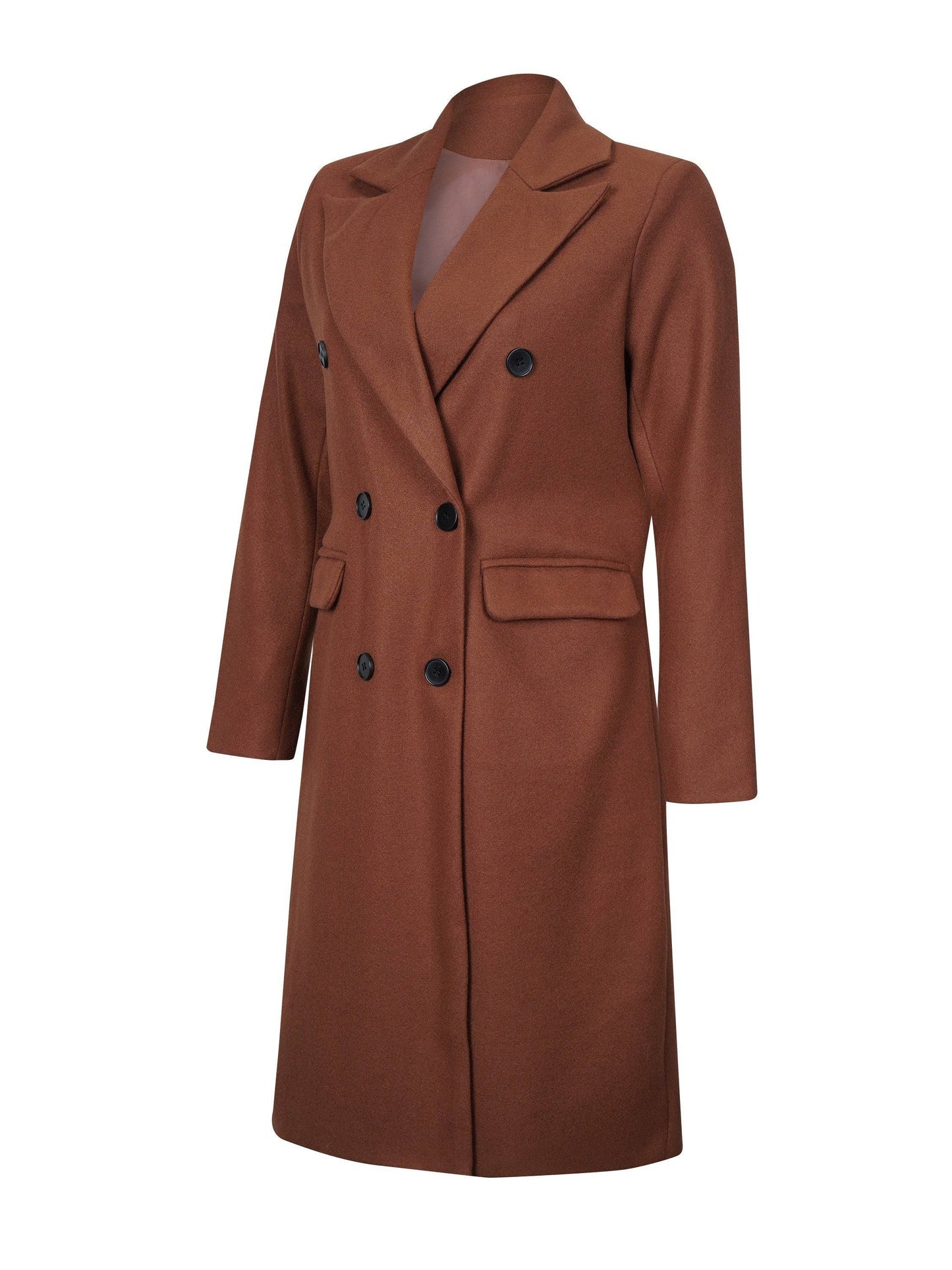 Zweireihiger Schlichter Trenchcoat, Lässige Langarm-Oberbekleidung, Damenbekleidung