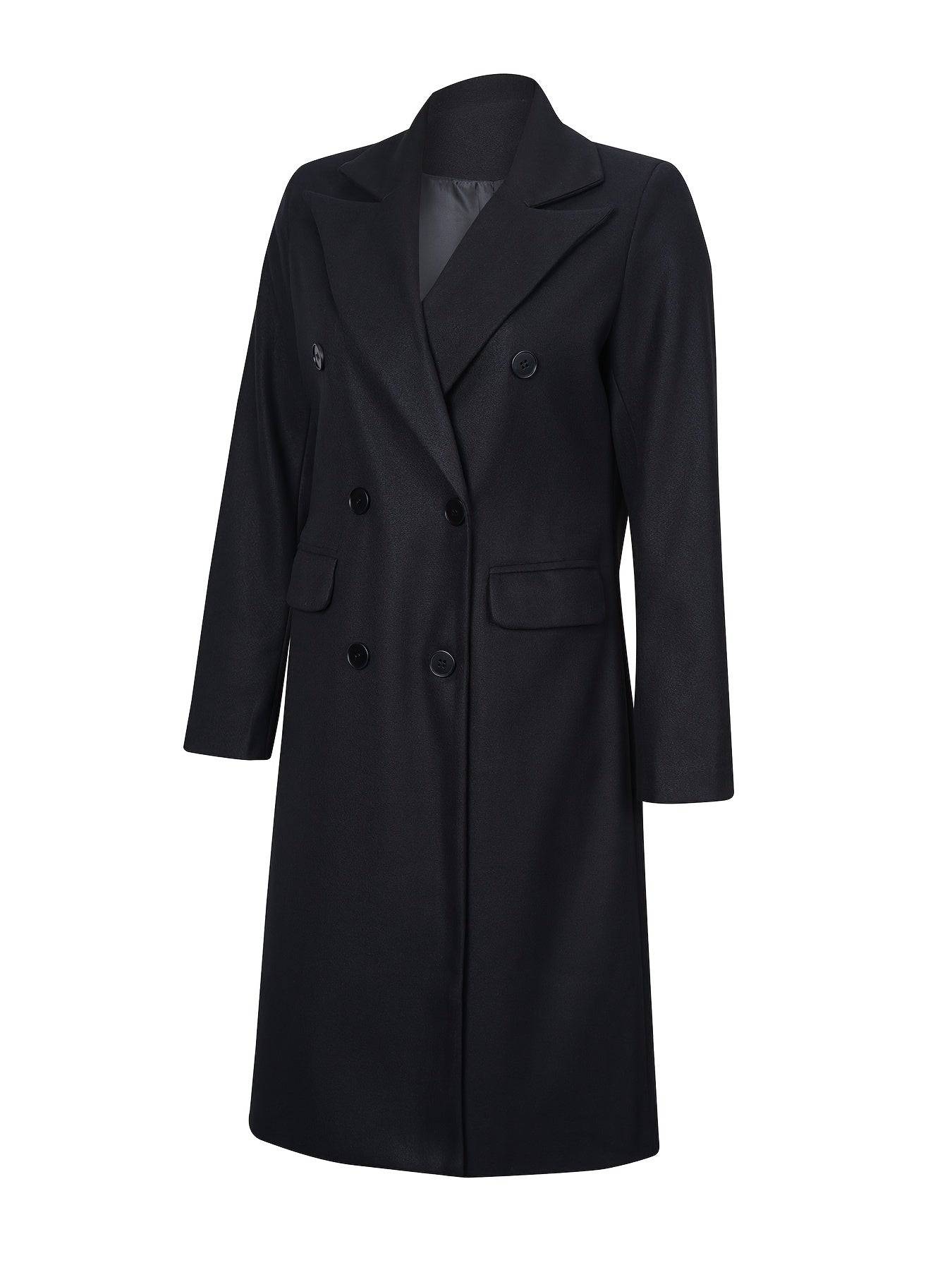 Zweireihiger Schlichter Trenchcoat, Lässige Langarm-Oberbekleidung, Damenbekleidung