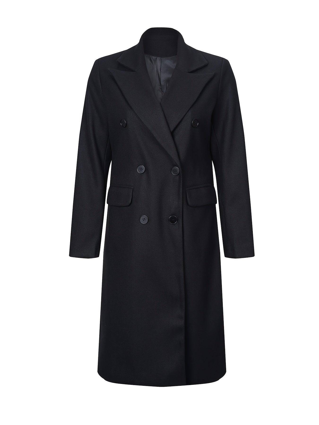 Zweireihiger Schlichter Trenchcoat, Lässige Langarm-Oberbekleidung, Damenbekleidung