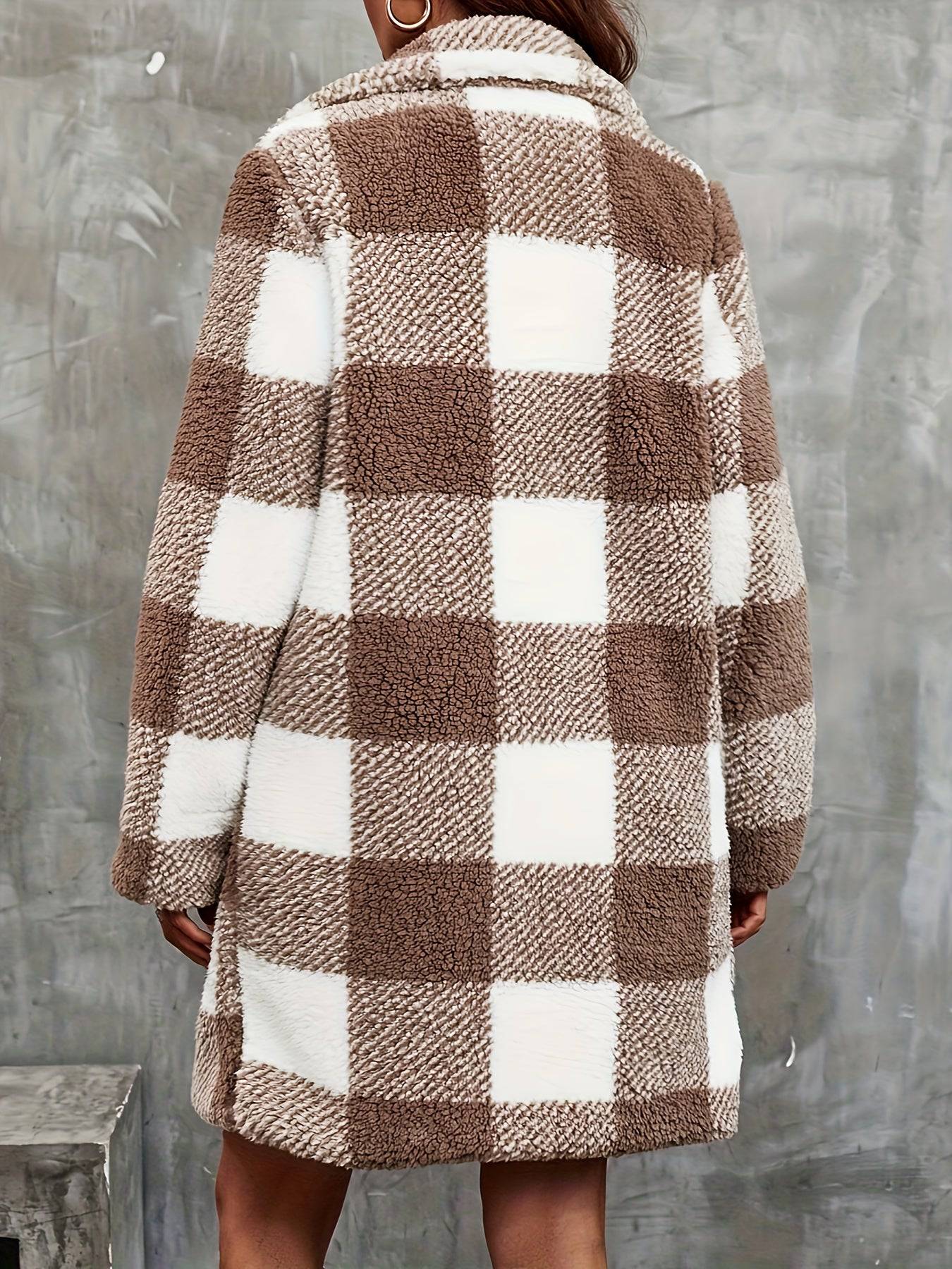 Karomuster Jacke: Lässige Langarm-Outwear für Herbst/Winter, Damenbekleidung.