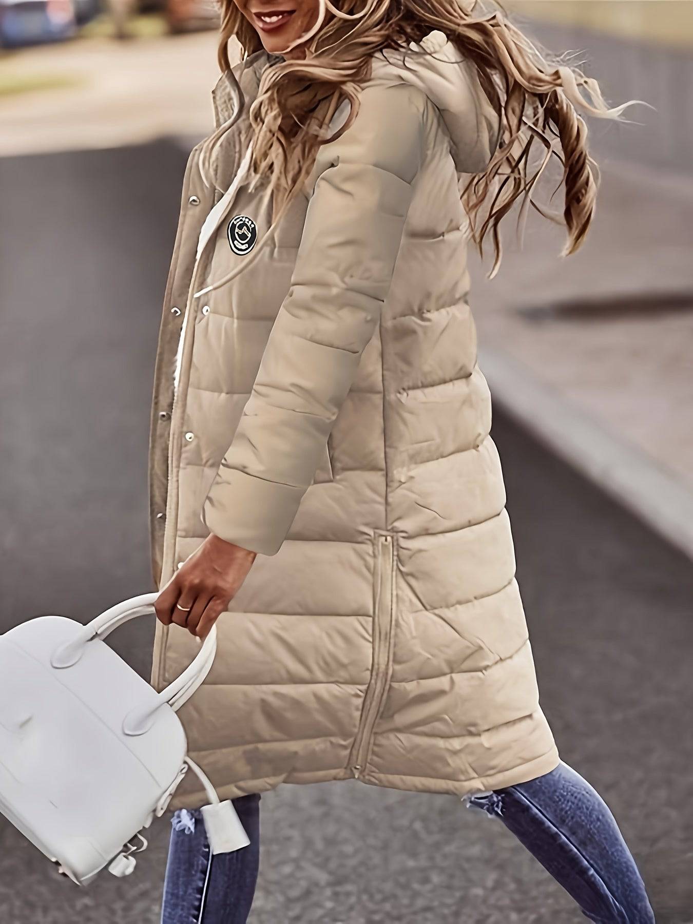 Lässige Daunenjacke mit Stehkragen und Kapuze - Winterschutz für Damen