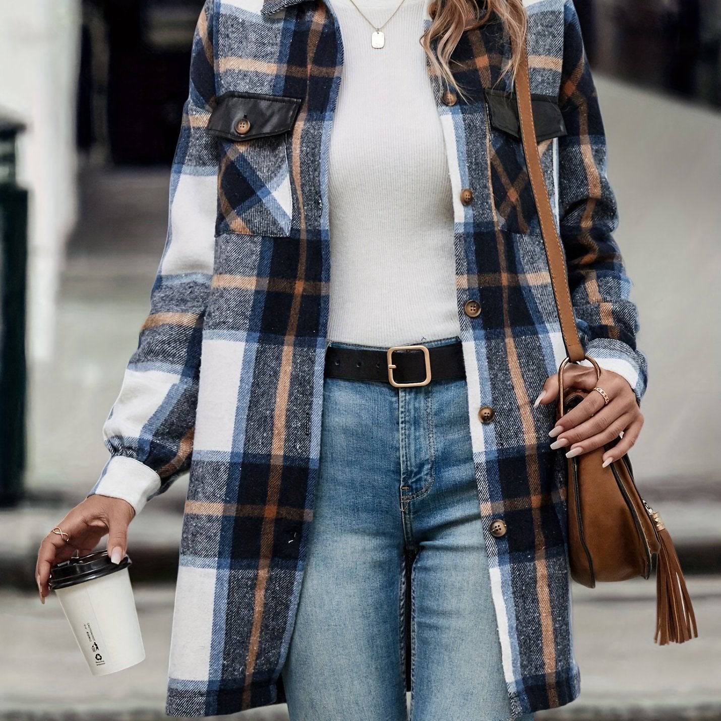 Klassische Karo-Jacke mit lässigem Charme - Damenbekleidung.