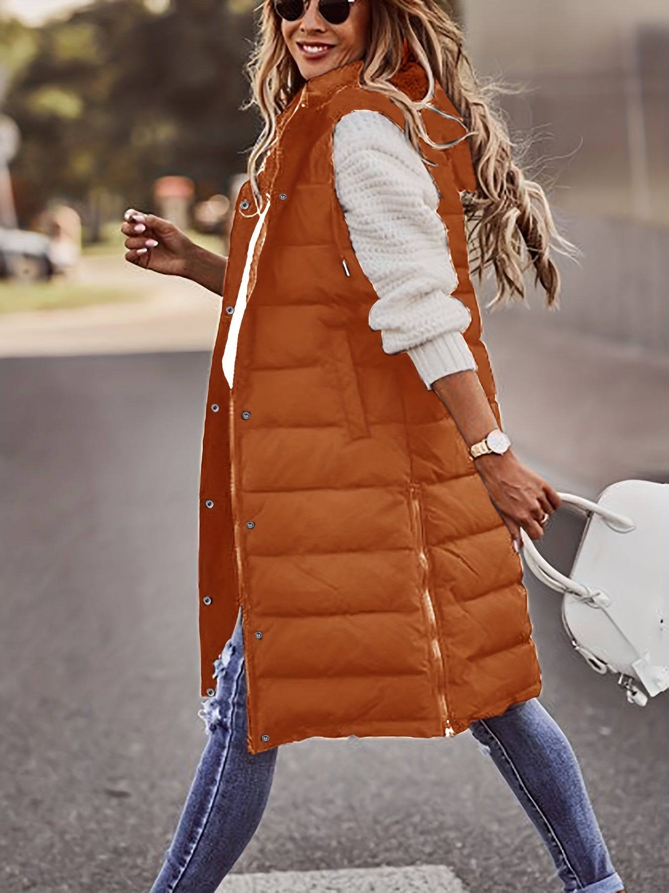 Kapuzenärmellose Winterjacke - Vielseitig, Lässig, Damenbekleidung
