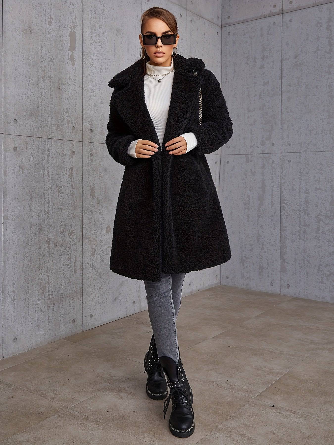Plüschjacke mit schrägen Taschen - Lässig, warm, perfekt für Herbst & Winter