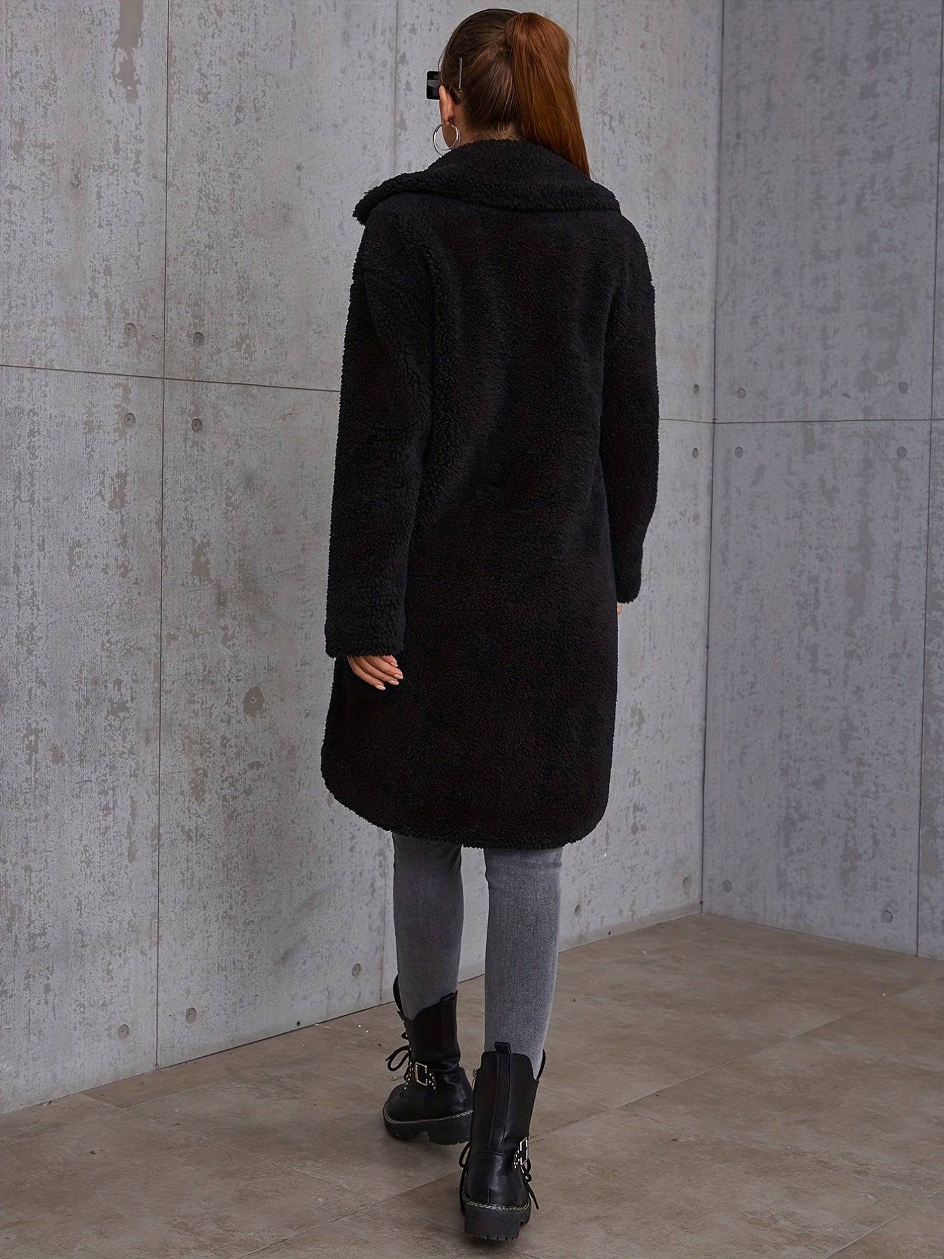Plüschjacke mit schrägen Taschen - Lässig, warm, perfekt für Herbst & Winter