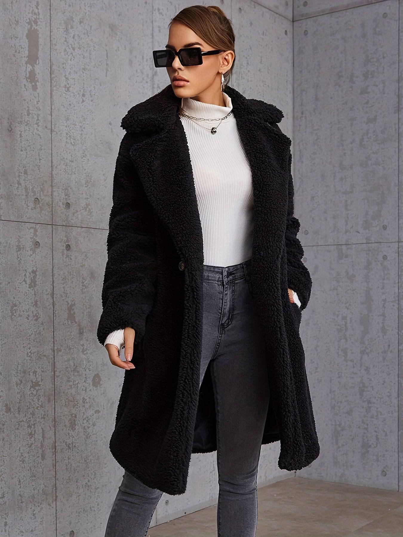 Plüschjacke mit schrägen Taschen - Lässig, warm, perfekt für Herbst & Winter