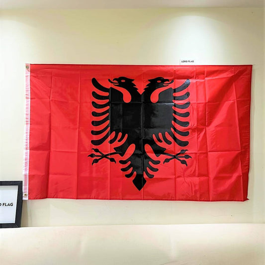 Hochwertige Albanien-Flagge 90x150cm - doppelt bedruckt