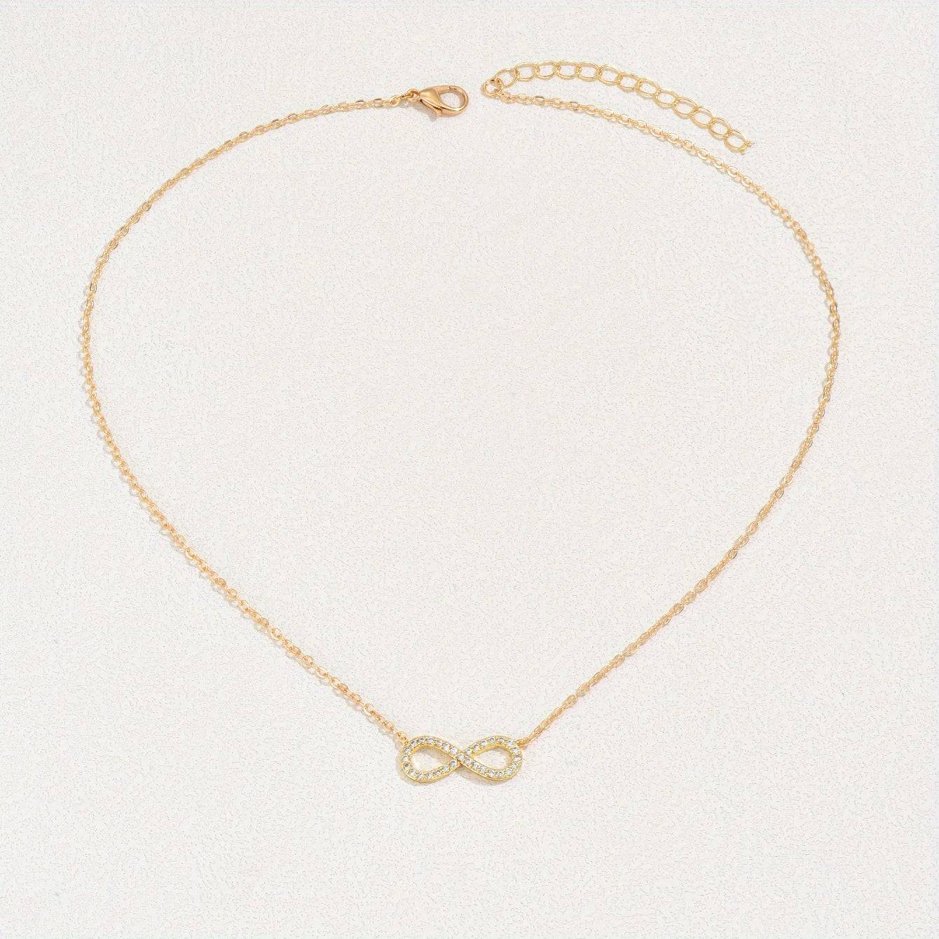 Ewige Schönheit - Zirkon Halskette mit 8-förmigem Anhänger für Frauen (Geschenk)