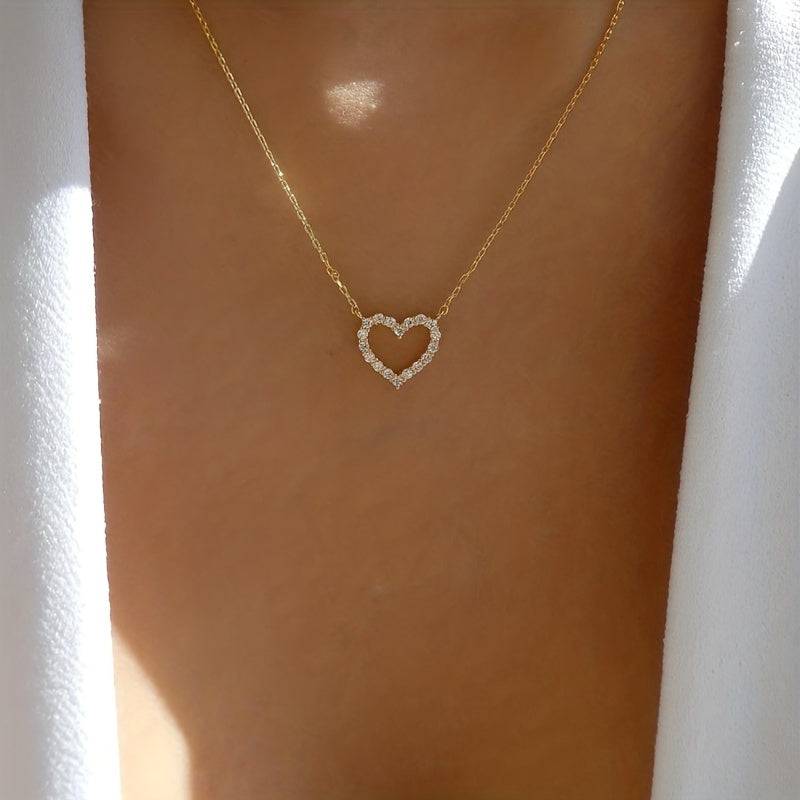 Hohle Liebe Legierung Anhänger Halskette - Elegante Wasserwellenkette.