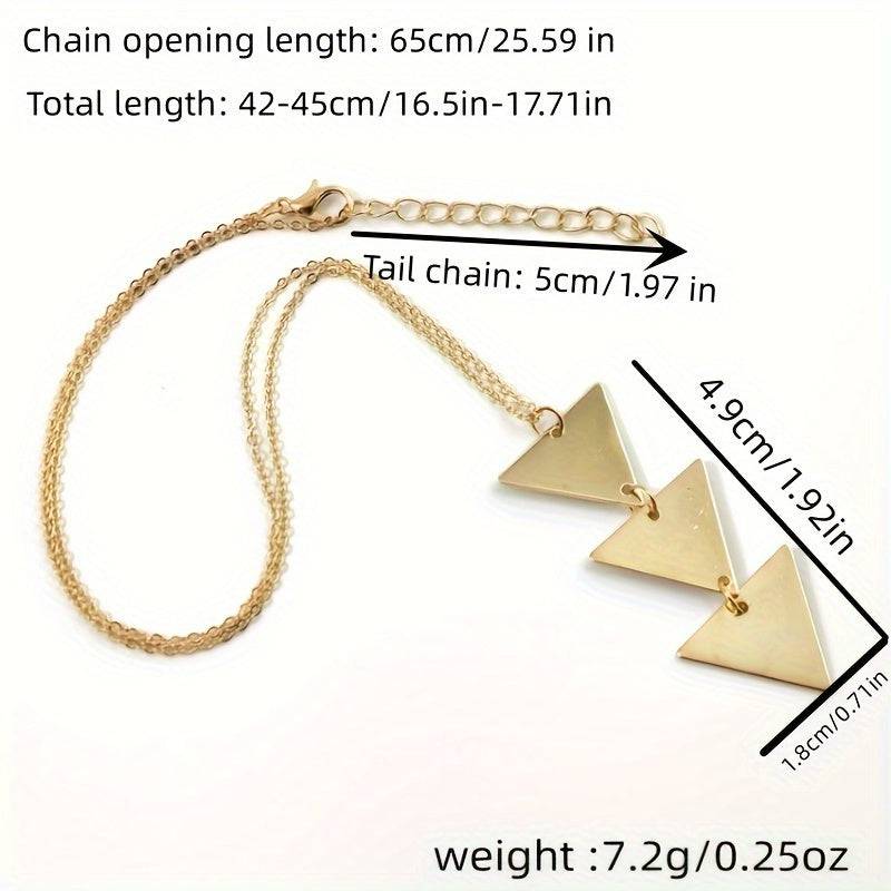 Lange glatte Dreiecks-Halskette - Modern, stilvoll, perfektes Geschenk!