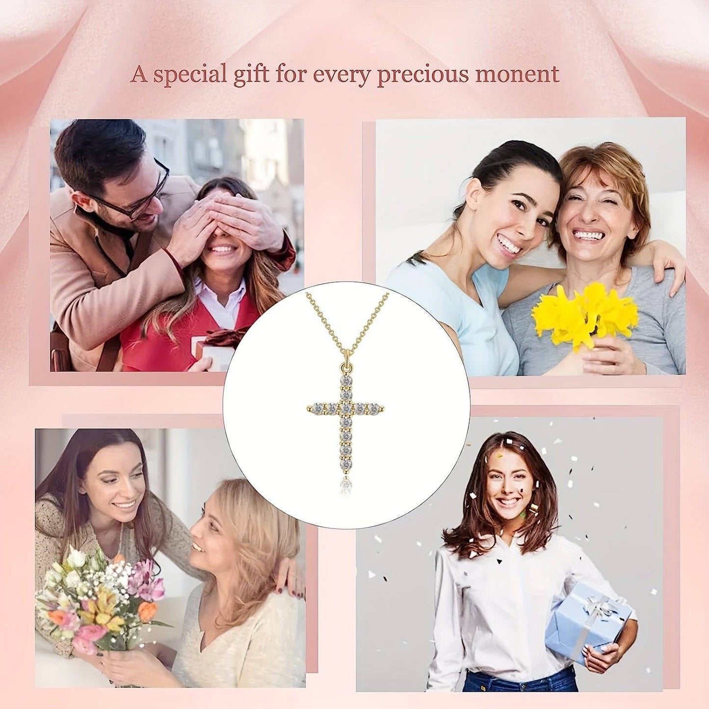 Minimalistische Strass Kreuz Halskette für stilbewusste Frauen.