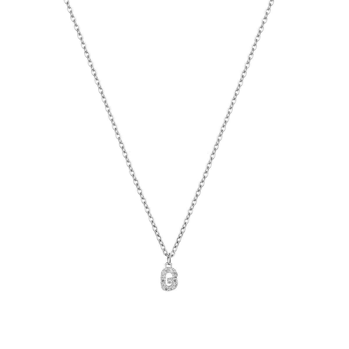 Elegante Silber-Halskette mit anfänglichen Buchstaben für Geburtstagsgeschenk.