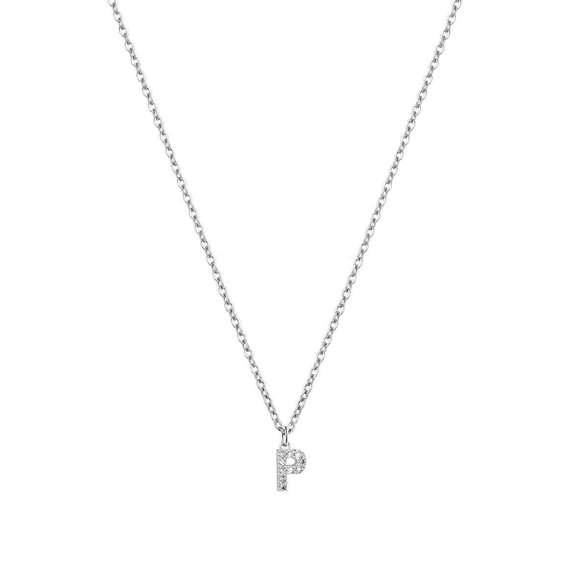 Elegante Silber-Halskette mit anfänglichen Buchstaben für Geburtstagsgeschenk.