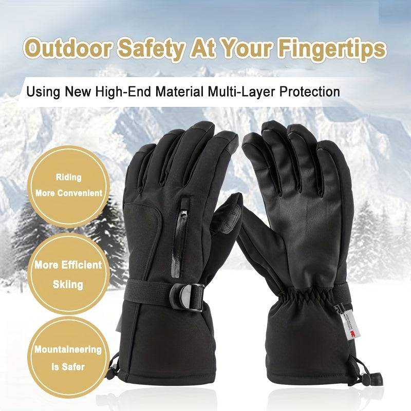 Hochwertige Herren-Skihandschuhe - warm, wind- und wasserdicht, touchscreenfähig, verdickt.