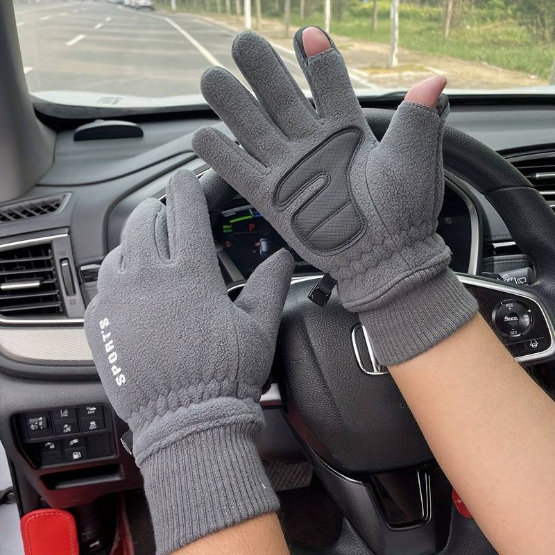 Winter-Skihandschuhe - Kältefeste Fleece-Sporthandschuhe für Touchscreens - Rutschfeste Outdoor-Handschuhe (Radfahren, Fahren, Skifahren)