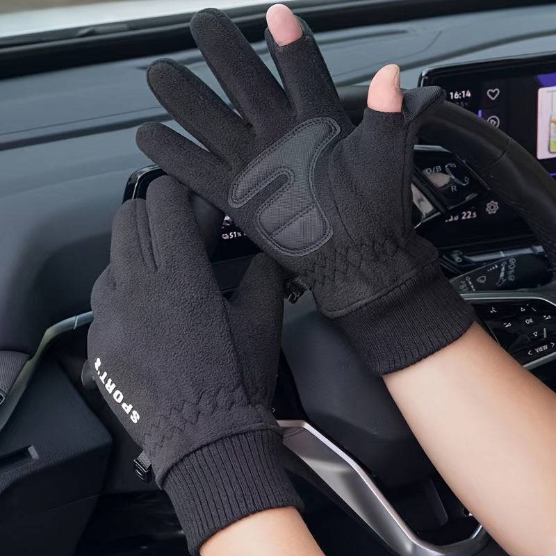 Winter-Skihandschuhe - Kältefeste Fleece-Sporthandschuhe für Touchscreens - Rutschfeste Outdoor-Handschuhe (Radfahren, Fahren, Skifahren)