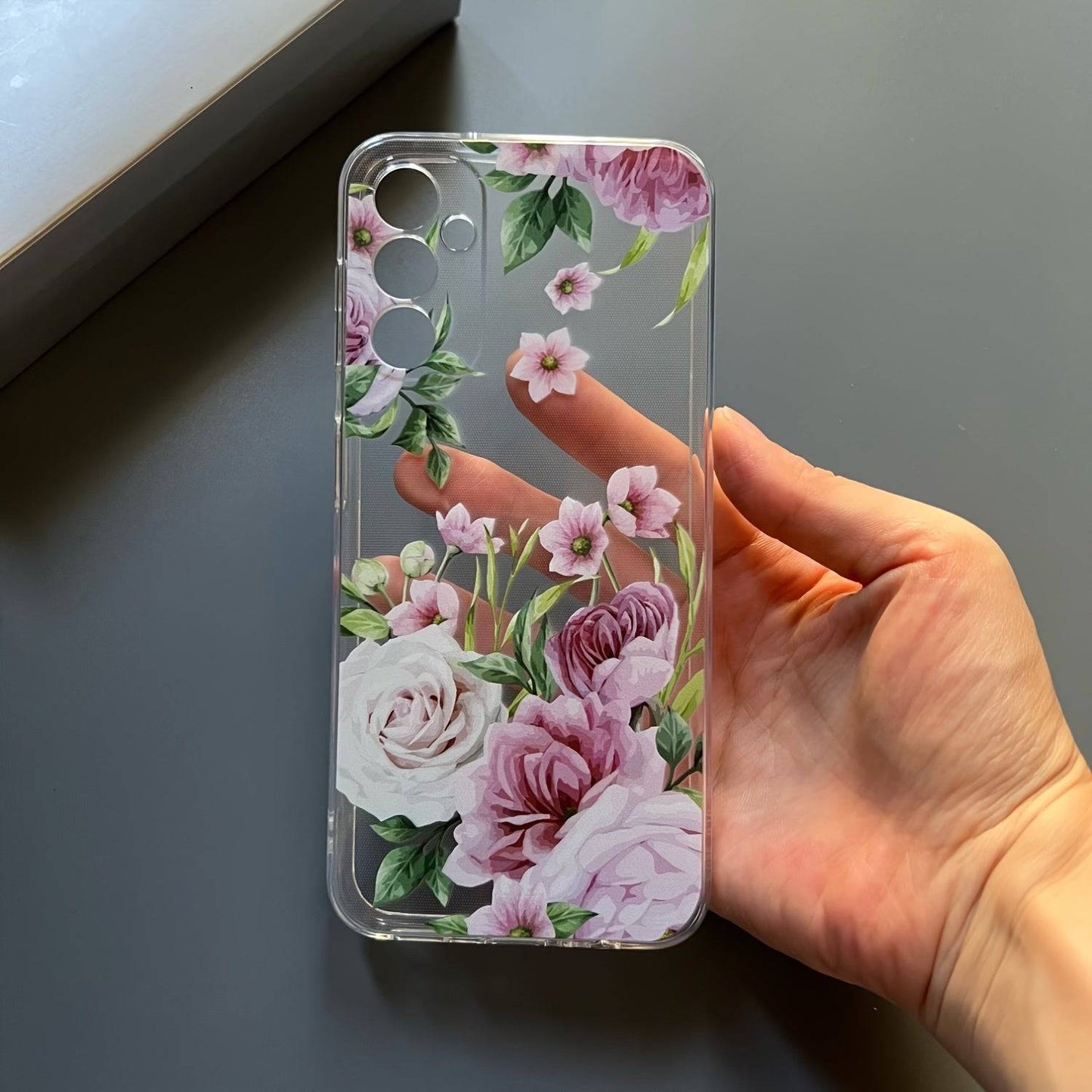 Rosen-Blumen TPU-Handyhülle für Samsung Galaxy - Süß und transparent.