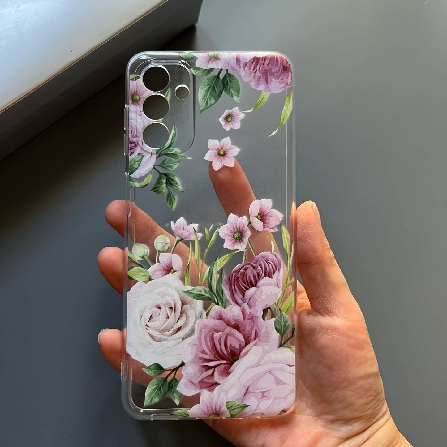 Rosen-Blumen TPU-Handyhülle für Samsung Galaxy - Süß und transparent.
