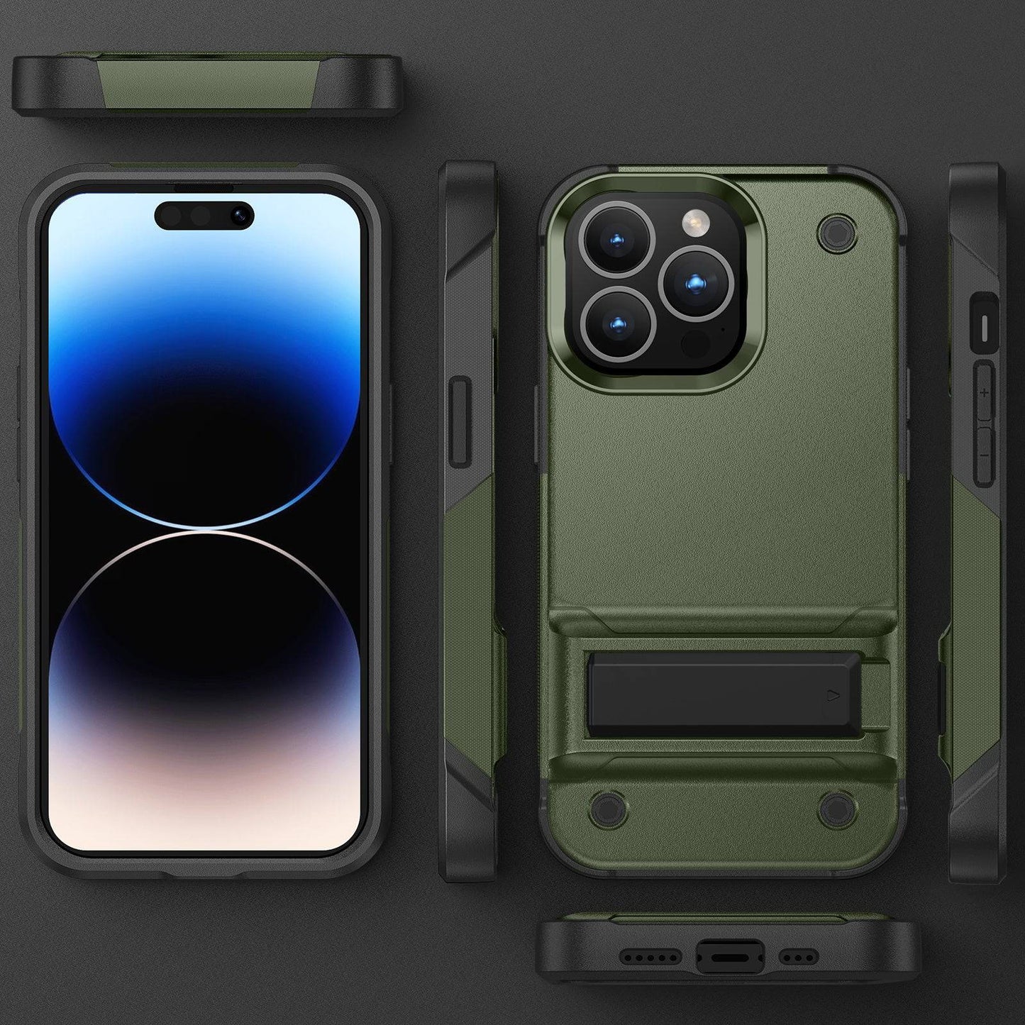 Robuste Stoßfeste Rüstungshülle mit Ständer für iPhone 15 14 13 Pro Max 14 Plus 15 Plus 15 14 13:
Ultimative Schutzhülle - iPhone Rüstung mit Ständer