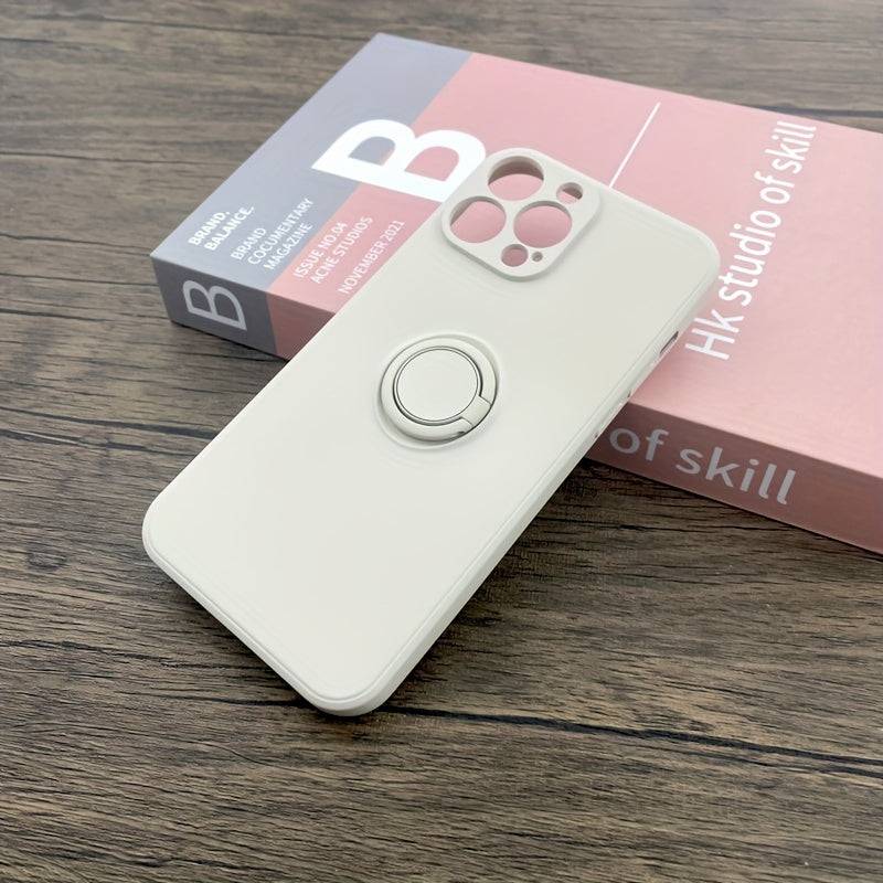 Luxus TPU-Silikonhülle für iPhone 14-11 Pro Max, Metallringhalter, Magnetische Autohalterung.