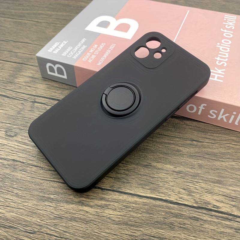 Luxus TPU-Silikonhülle für iPhone 14-11 Pro Max, Metallringhalter, Magnetische Autohalterung.