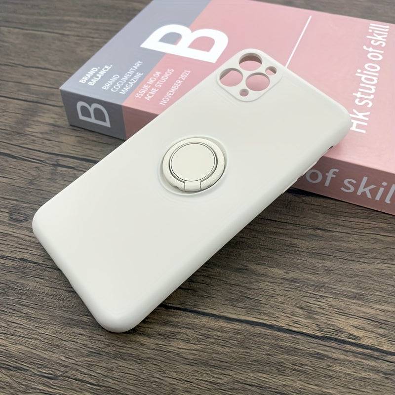 Luxus TPU-Silikonhülle für iPhone 14-11 Pro Max, Metallringhalter, Magnetische Autohalterung.