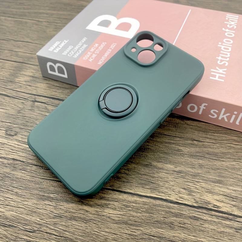 Luxus TPU-Silikonhülle für iPhone 14-11 Pro Max, Metallringhalter, Magnetische Autohalterung.