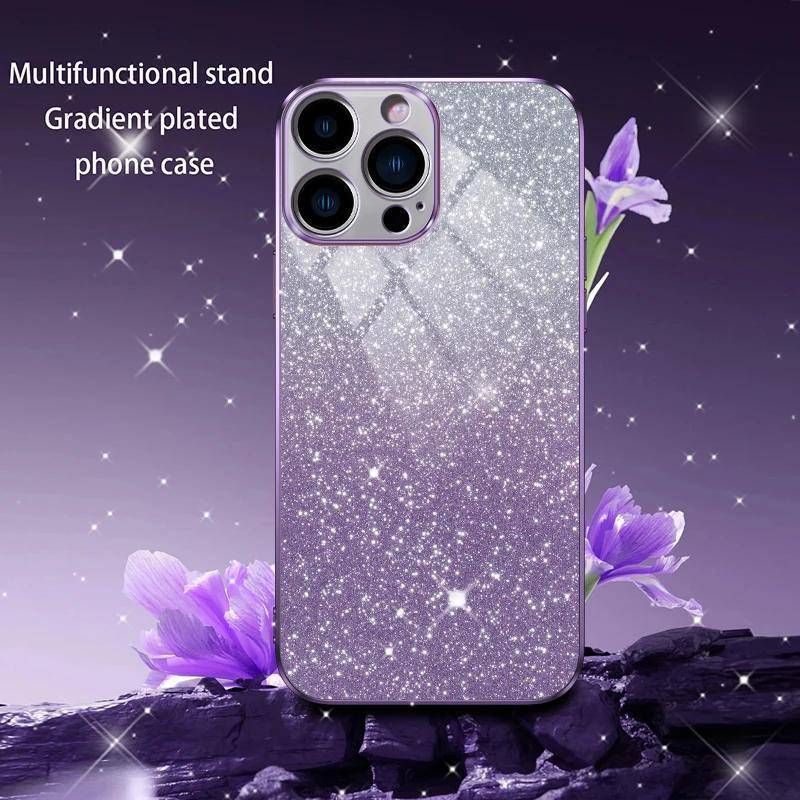 Glitzerndes Silikonetui für iPhone (15-12 Mini, 11 Pro Max) - Schützende Rückabdeckung