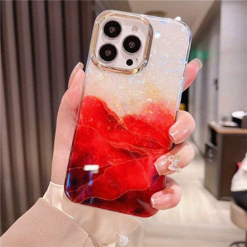 Marmor-Schalenmuster Handyhülle: Luxuriös, stoßfest für iPhone 15 Pro Max 14 13 Plus.
