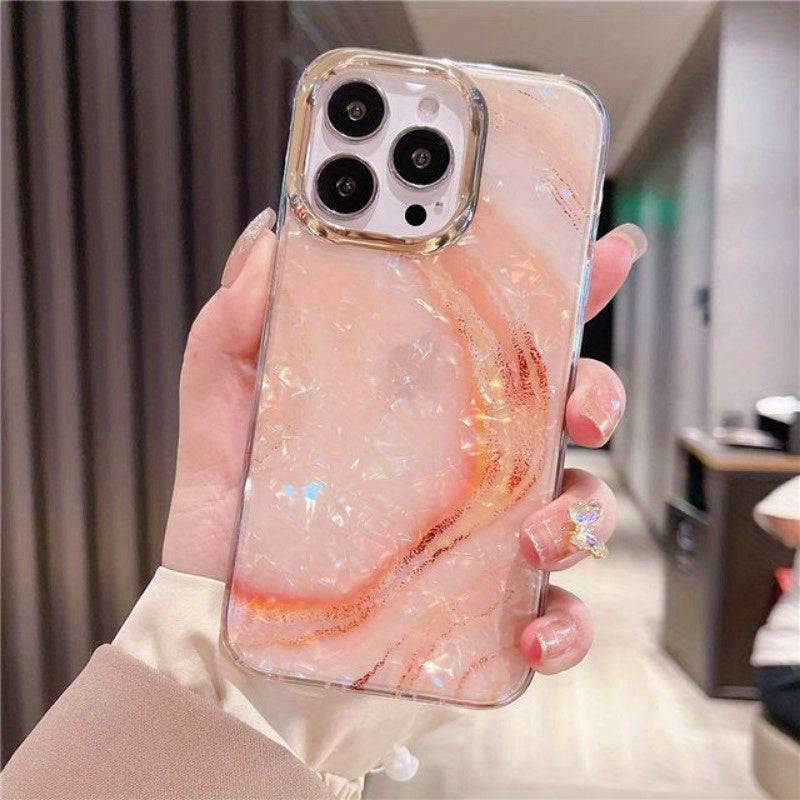 Marmor-Schalenmuster Handyhülle: Luxuriös, stoßfest für iPhone 15 Pro Max 14 13 Plus.