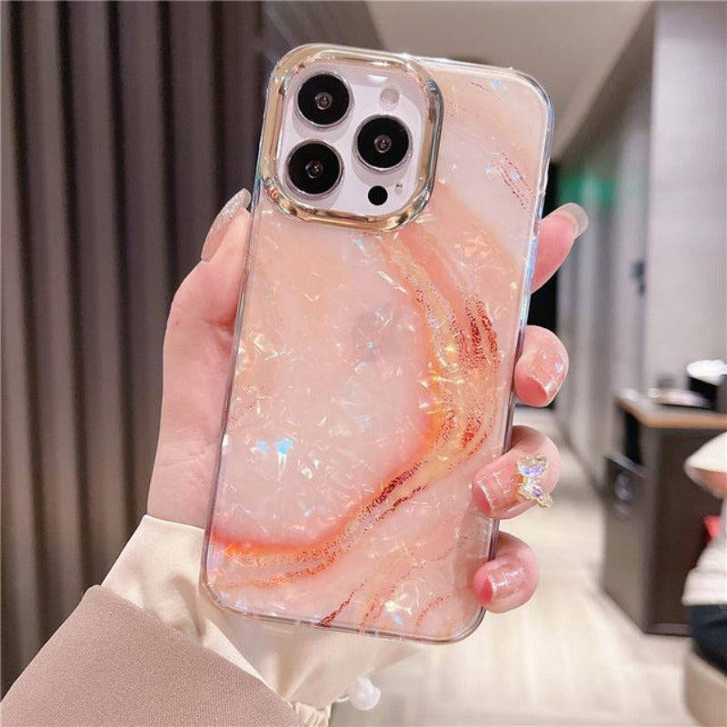 Marmor-Schalenmuster Handyhülle: Luxuriös, stoßfest für iPhone 15 Pro Max 14 13 Plus.