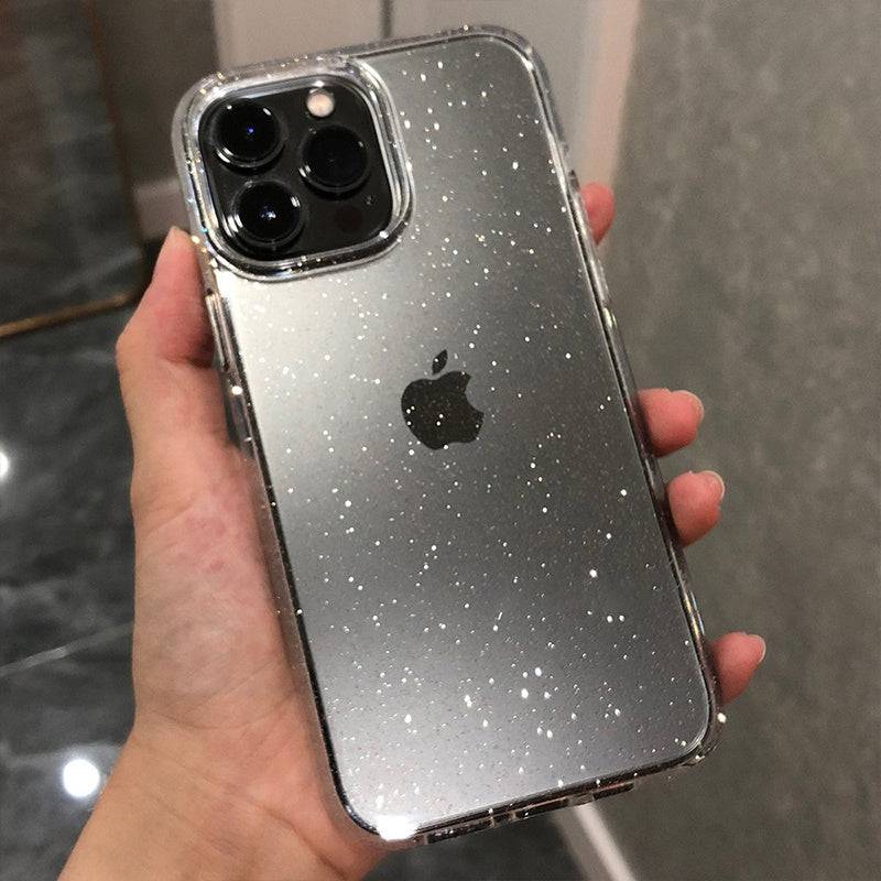 Glitzer Bumper Bling Case - iPhone 14/13/12/11 Pro Max Mini X XS Max XR - Silikon Acryl Cover - Orange