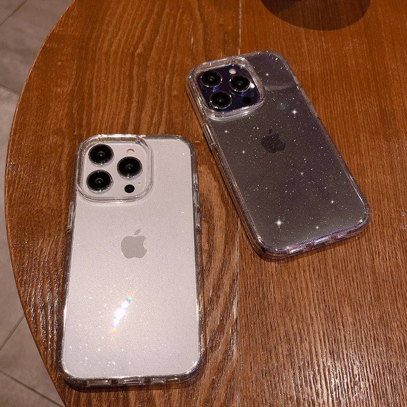 Glitzer Bumper Bling Case - iPhone 14/13/12/11 Pro Max Mini X XS Max XR - Silikon Acryl Cover - Orange