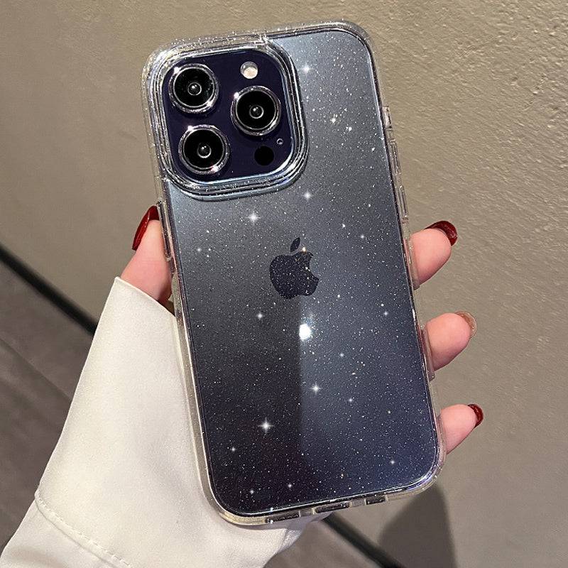 Glitzer Bumper Bling Case - iPhone 14/13/12/11 Pro Max Mini X XS Max XR - Silikon Acryl Cover - Orange
