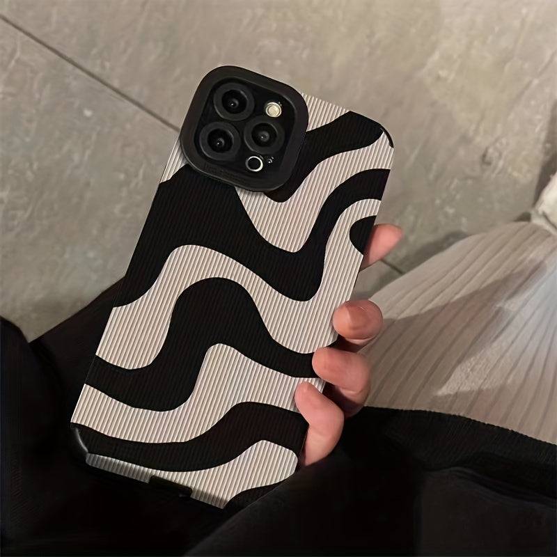 iPhone 11/14ProMax Zebrastreifen-Handyhülle: Minimalistisch, weich und passend für XR/XS