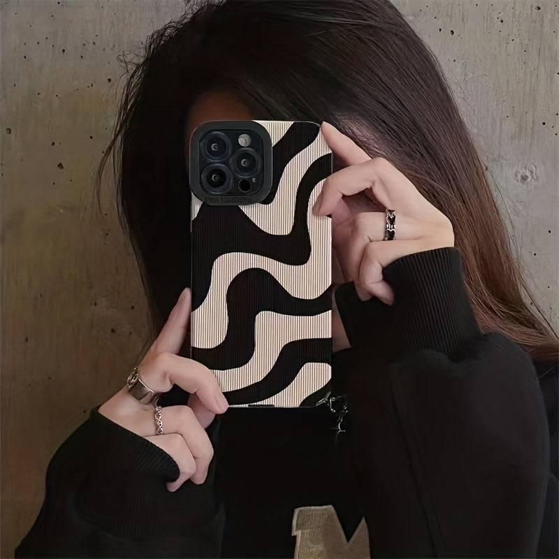 iPhone 11/14ProMax Zebrastreifen-Handyhülle: Minimalistisch, weich und passend für XR/XS