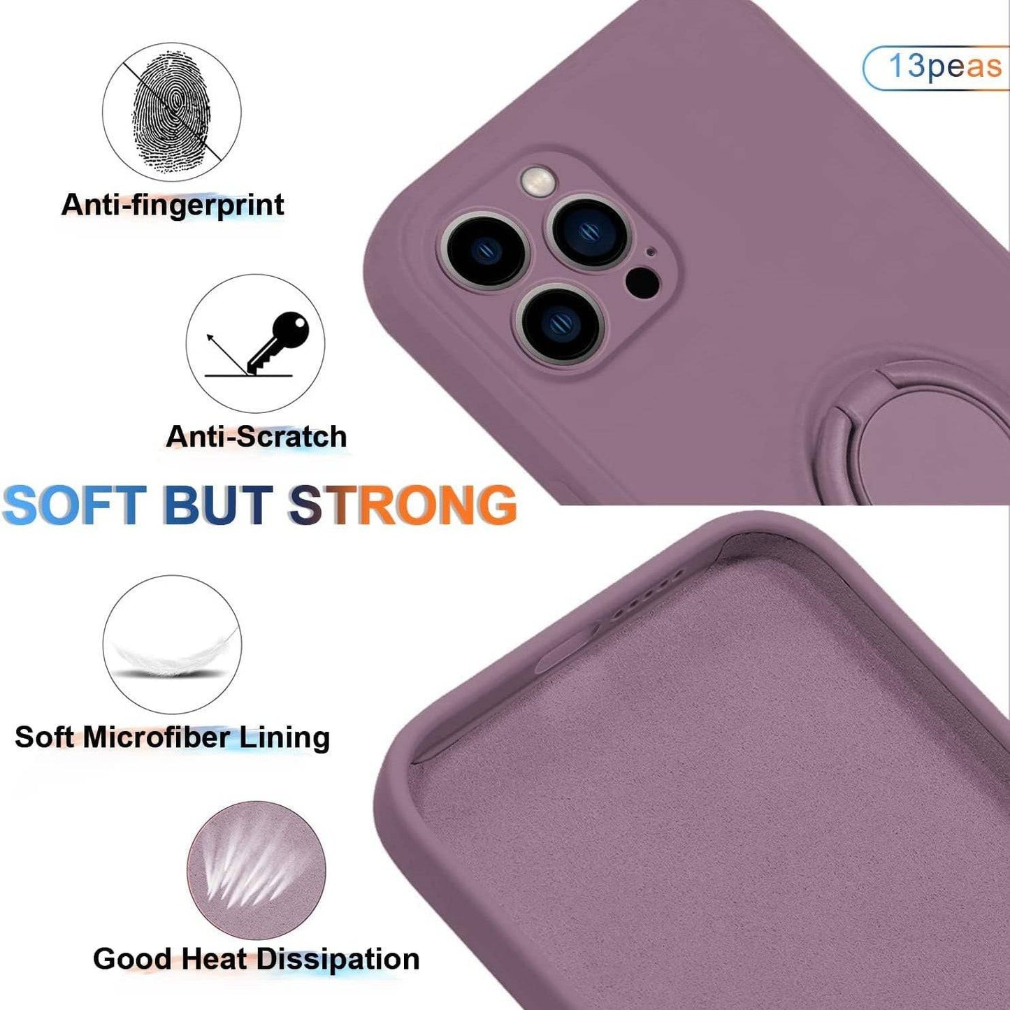 Ringhalter-Handyhülle aus Flüssigsilikon für iPhone 15 PRO / 15 PRO MAX / 15 Plus / 15 Ultra / 15 / 14 PRO / 14 PRO MAX / 14 Plus / 13 PRO / 13 PRO MAX / 12 / 11 / SE 2020