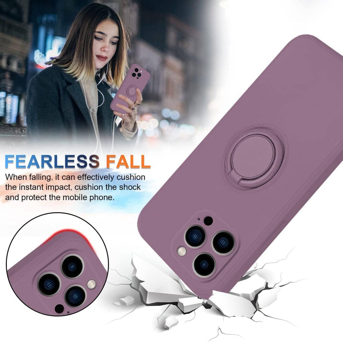 Ringhalter-Handyhülle aus Flüssigsilikon für iPhone 15 PRO / 15 PRO MAX / 15 Plus / 15 Ultra / 15 / 14 PRO / 14 PRO MAX / 14 Plus / 13 PRO / 13 PRO MAX / 12 / 11 / SE 2020