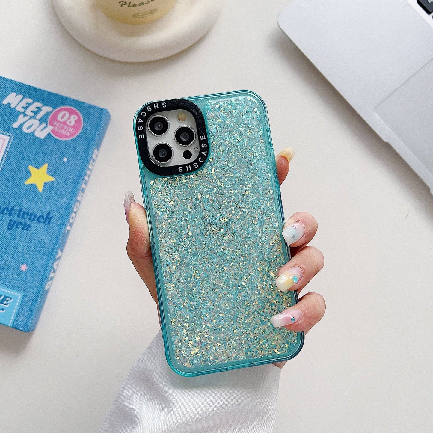 Luxury Sparkle Silikonhülle für iPhone 12-15 Pro Max.