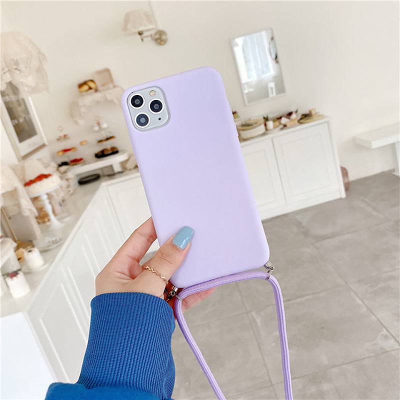 Silikon Handyhülle mit Crossbody-Lanyard für iPhone 14-11 Pro Max.