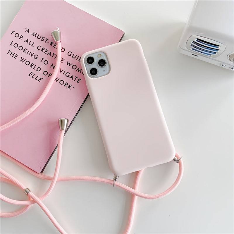 Silikon Handyhülle mit Crossbody-Lanyard für iPhone 14-11 Pro Max.